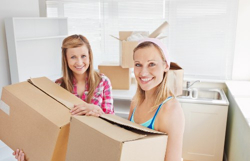 Office furniture and files prepared for relocation in Ilford